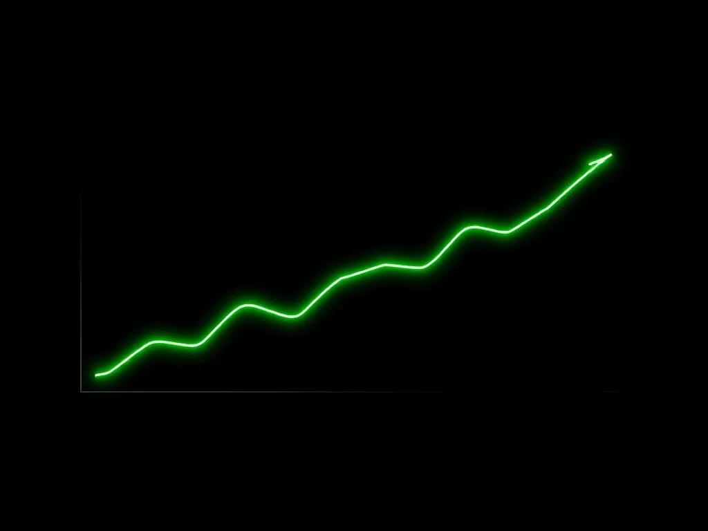A minimalist line graph showing the erosion of money value o