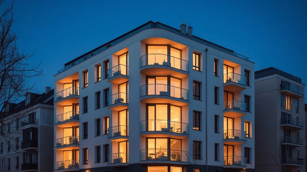 A professional architectural photograph of a modern resident